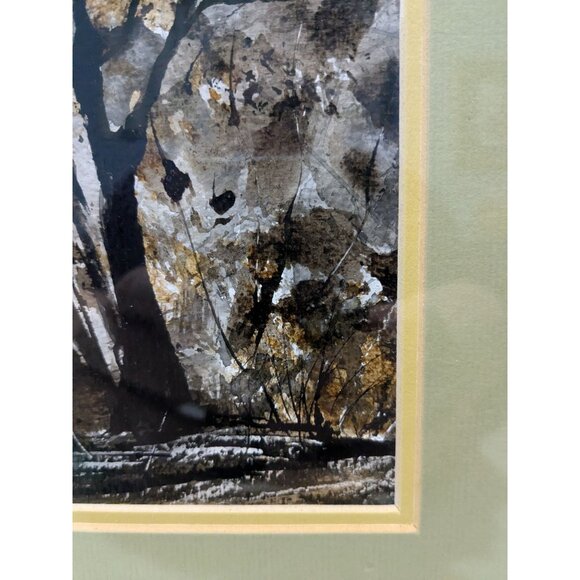 Framed Ink Art by Marge Fassett Titled "Dawn" In Wood Frame with Glass - Picture 6 of 12